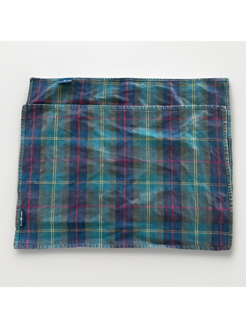 VTG Ralph Lauren Placemats Tartan Plaid Classic Old Money Preppy USA SET OF 2